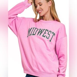 Zenana pink Midwest sweatshirt